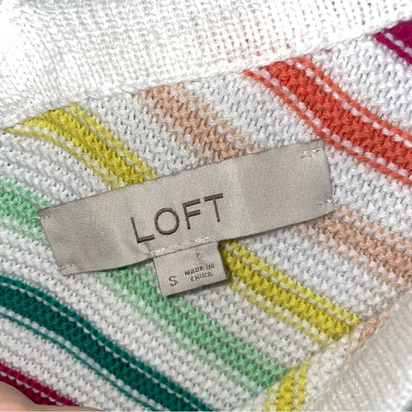 Loft Rainbow Button Down Knit Sleeveless Sweater Tank Top Small - Picture 3 of 6